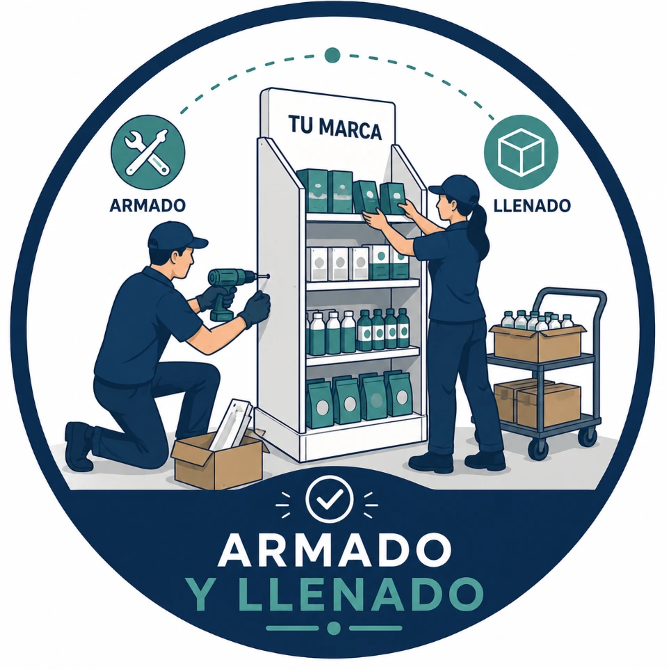 "Servicio Integral de Armado y Llenado (Co-Packing): Entregamos tus Exhibidores Listos para el Anaquel.-Exhibipop